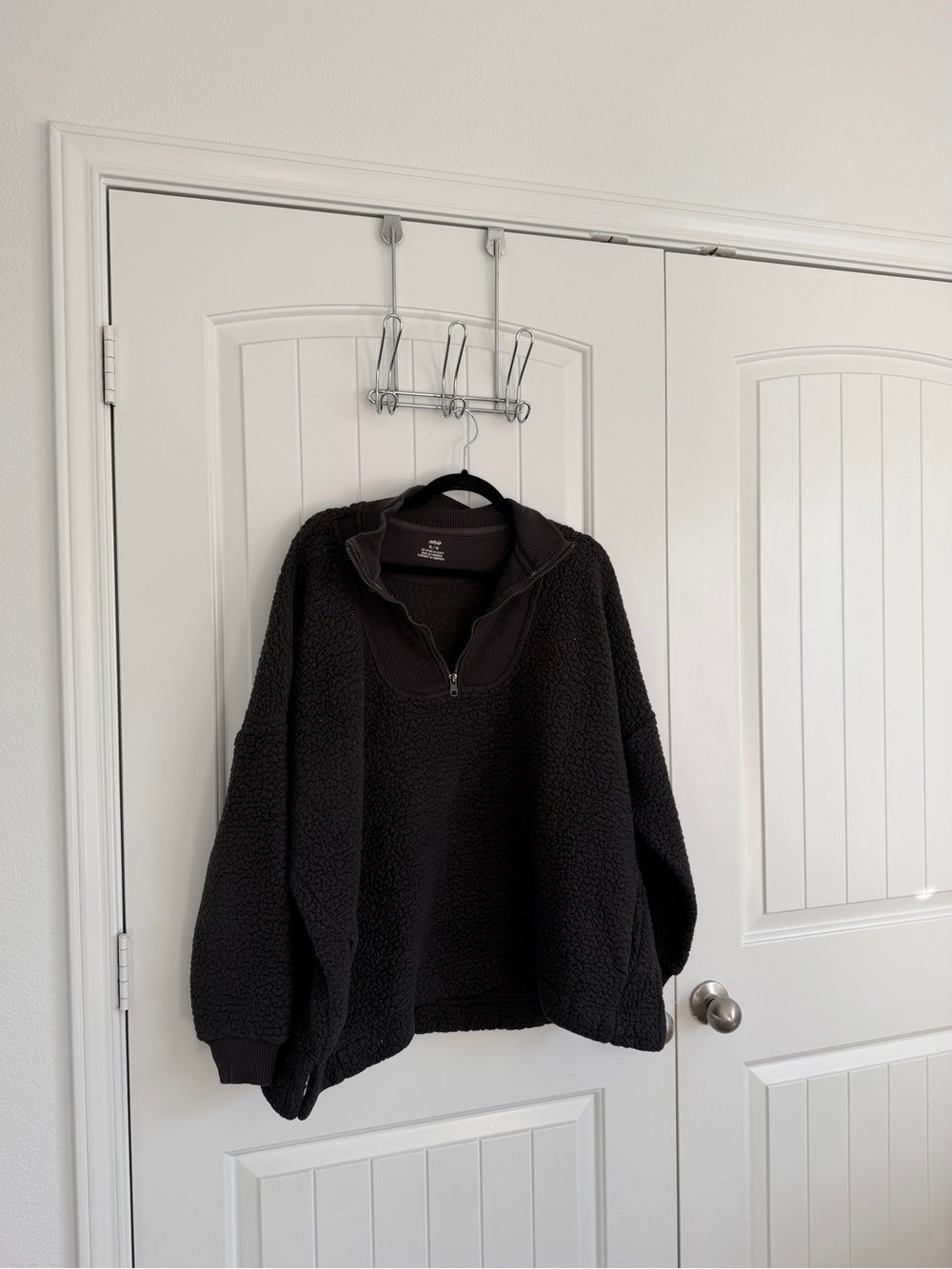 AERIE Women’s Grey Sherpa Half-Zip Pullover Jacket
